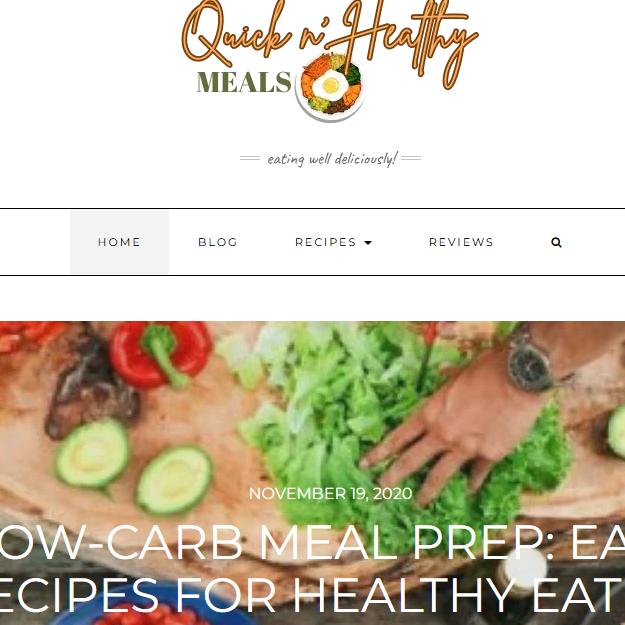 cropped quick n’ healthy homepage